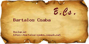 Bartalos Csaba névjegykártya